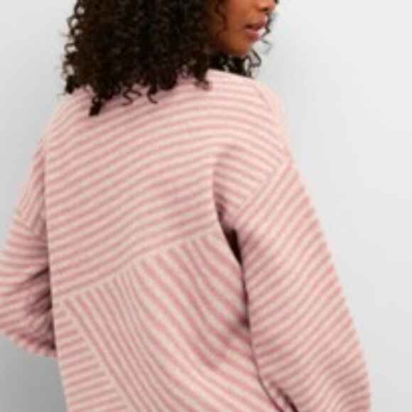 NWT Kaffe  Women's Cowl Neck Sweater - Burgundy and Beige size medium - Picture 7 of 12